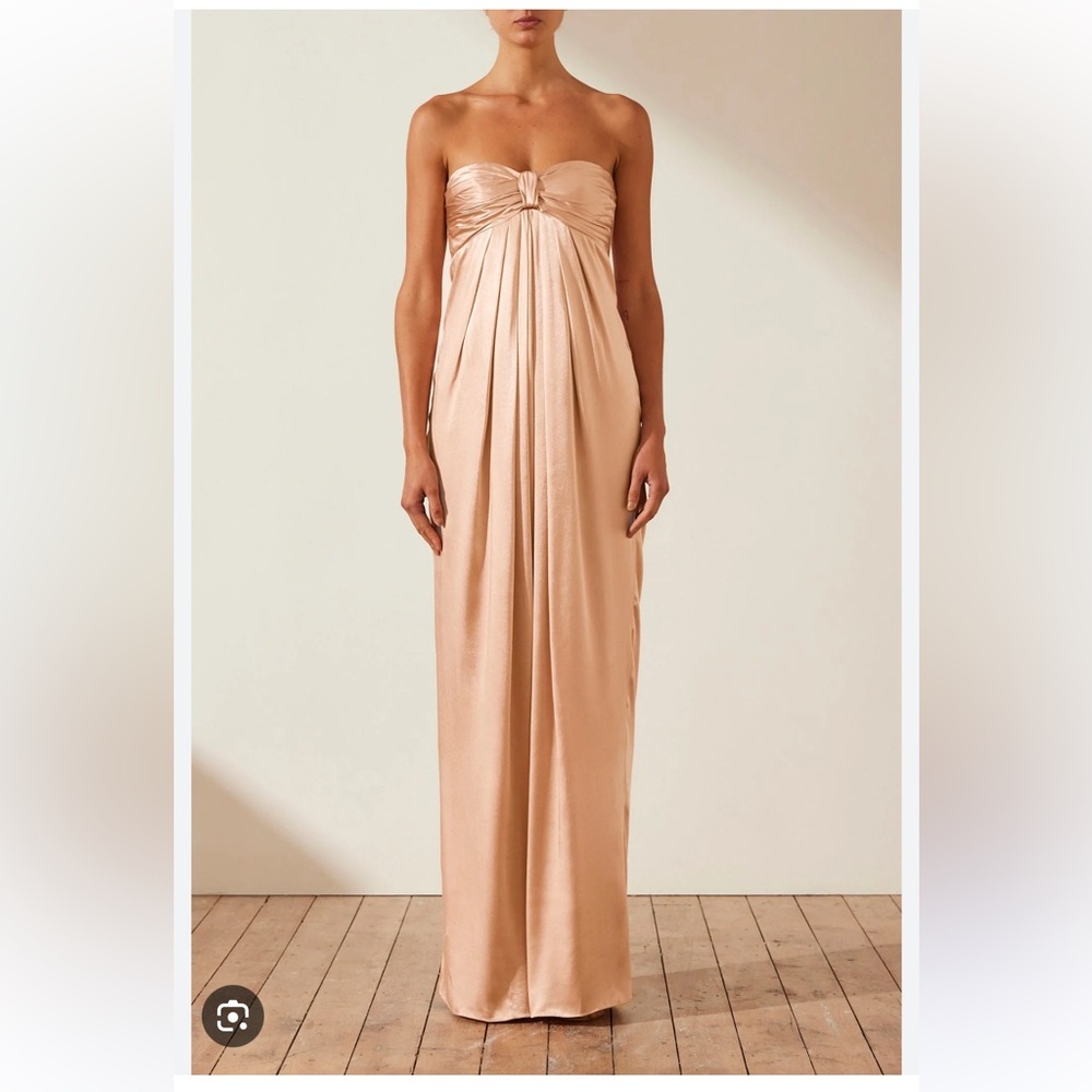 Shona Joy La Lune Strapless Knot Maxi Dress Desert Rose